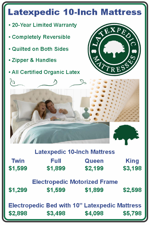 Phoenix The 10-Inch Natural & Organic Latex Mattress by Latexpedic