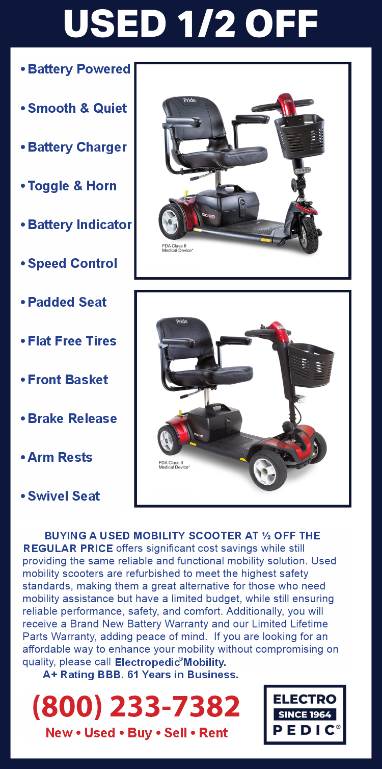 Los Angeles Used Electric GoGo Mobility Scooters are compact foldable and take-apart