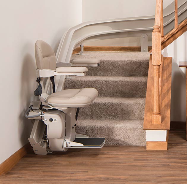 Los Angeles Bruno CRE2110 curved stairway staircase chairlift stair lift