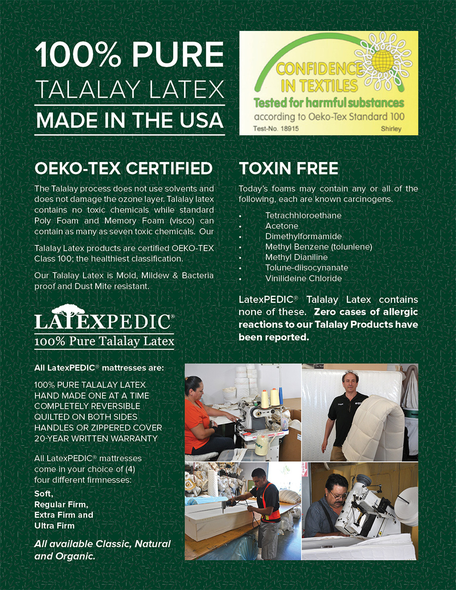 los angeles factory direct latex mattress toxin free eco friendly