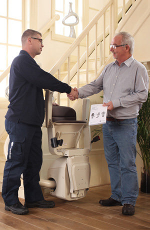 Handicare curved stairlift installation