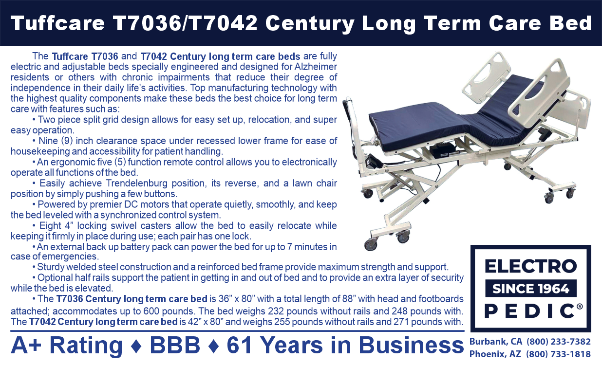 Serving Phoenix with the Tuffcare T7036 and T7042 Century 5 Motor Electric Hospital Bed with Trandellenburg and Reverse Trendellenburg.